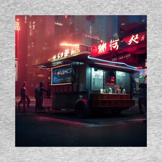 Cyberpunk Tokyo Ramen Food Truck by Grassroots Green